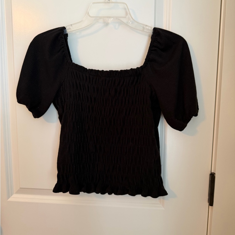 Altar’d State Black Smocked knit Top
